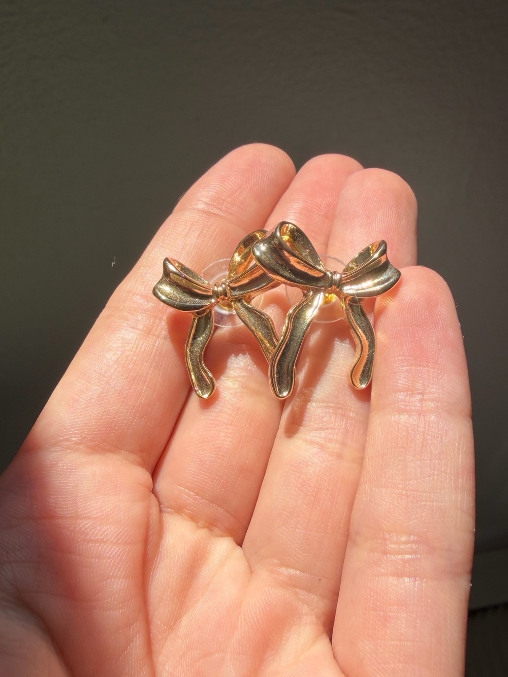 Small Gold Bow Earrings